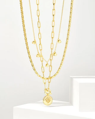 Brielle Necklace Layering Set of 3 in Gold