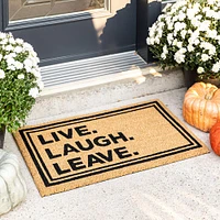 KSP Casual 'Live Laugh Leave' Coir Doormat (Natural)