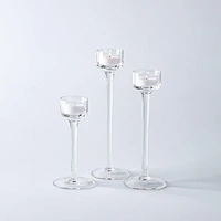 KSP Elise Stem Glass Tealight Candle Holder - Set of 3 (Clear)