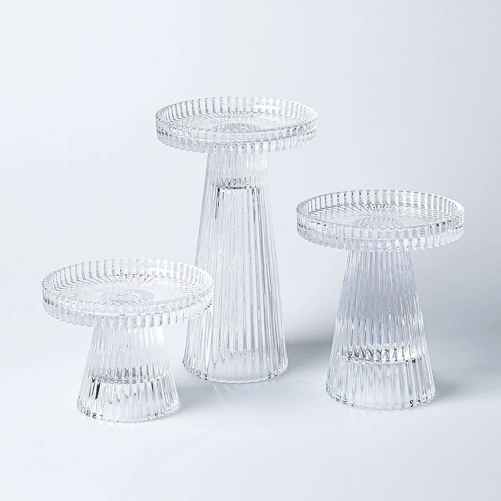 KSP Ava Ribbed Glass Pillar Candle Holder