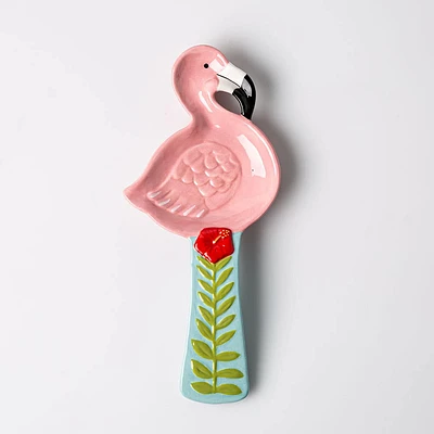 Boston Warehouse Shaped 'Flamingo' Ceramic Spoon Rest