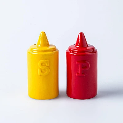 Boston Warehouse Flea Market 'Ketchup and Mustard' Salt & Pepper S/2