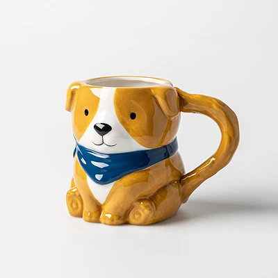 Boston Warehouse Flea Market Shaped 'Dog' Mug (Brown/Blue)