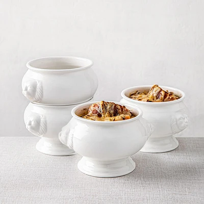 KSP Versailles Porcelain Onion Soup Bowl - Set of 4 (White)