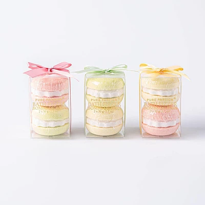 Pure Passion Macaron Assorted Bath Fizzer - Set of 2