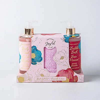 Pure Passion Joyful 'Peony' Shower Care Gift Set of 3