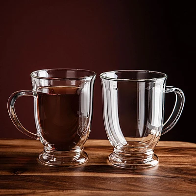 KSP Genoa Double Wall Glass Mug - Set of 2 (Clear)