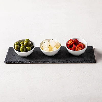 KSP Taste Porcelain Bowls with Tray - Set of 4 (White)