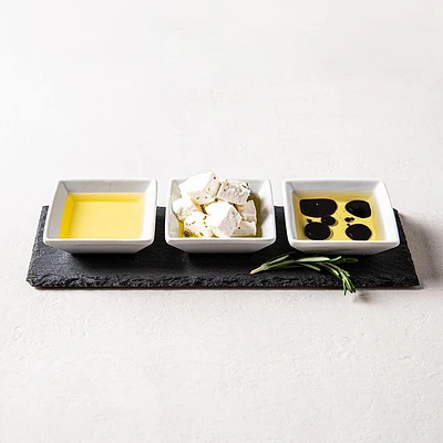 KSP Share Porcelain Bowls with Tray - Set of 4 (White)