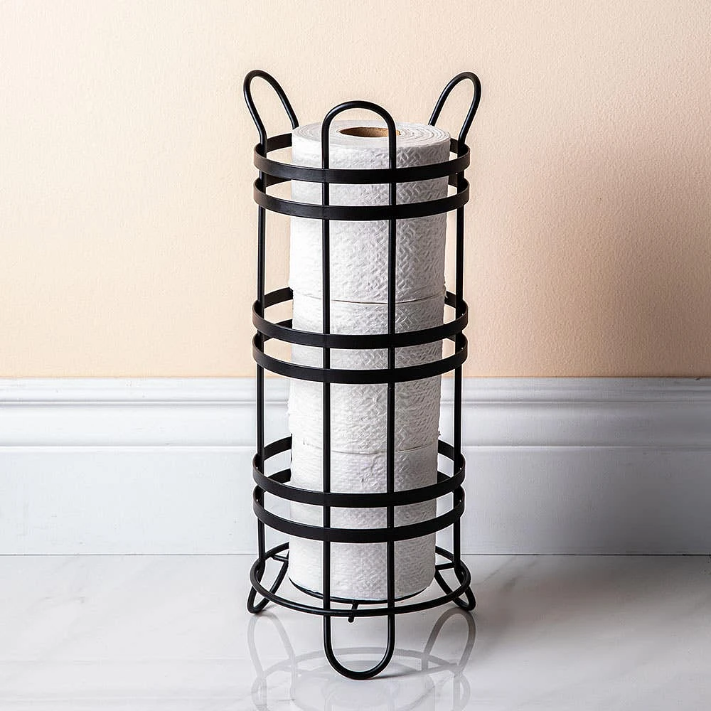 Moda At Home Duke Toilet Paper Reserve-Holder (Black)