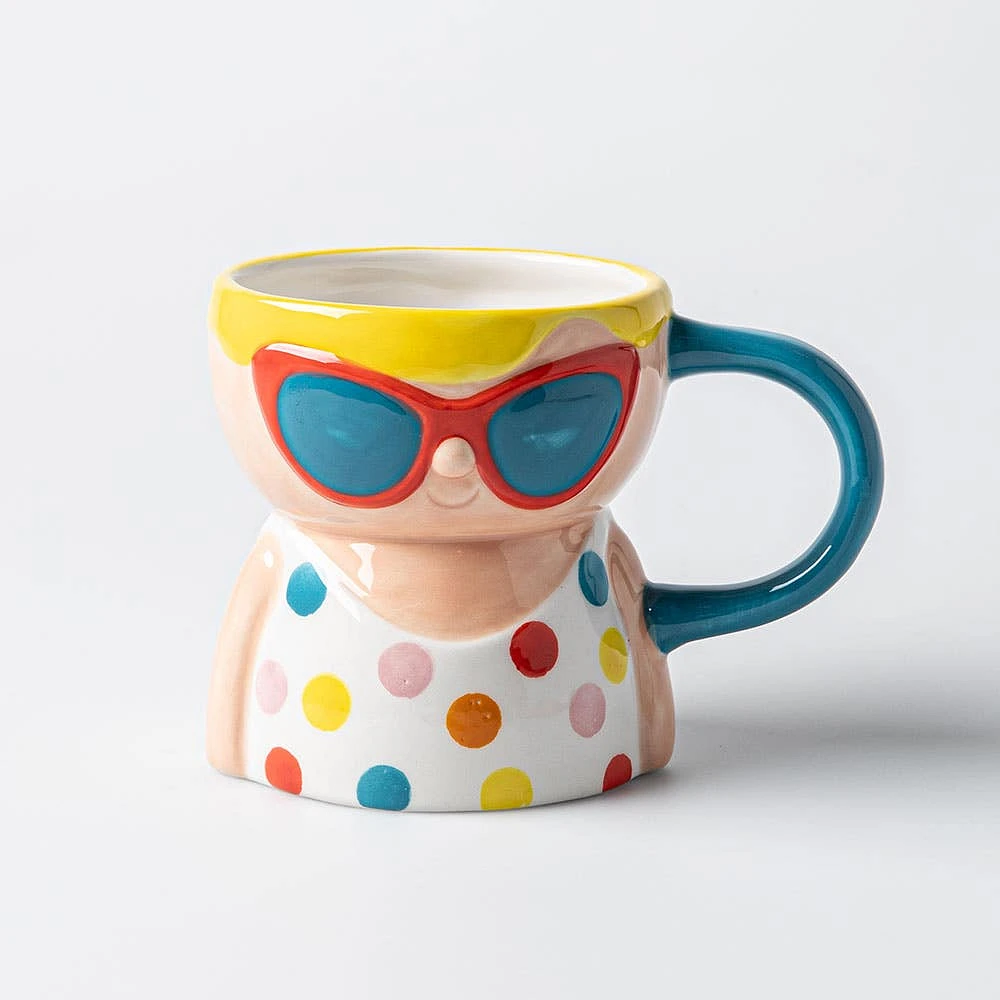 Boston Warehouse Flea Market Shaped 'Summerlady' Mug (Multi Colour)