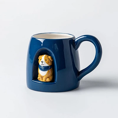 Boston Warehouse Flea Market Shaped 'Cameo Dog' Mug (Brown/Blue)