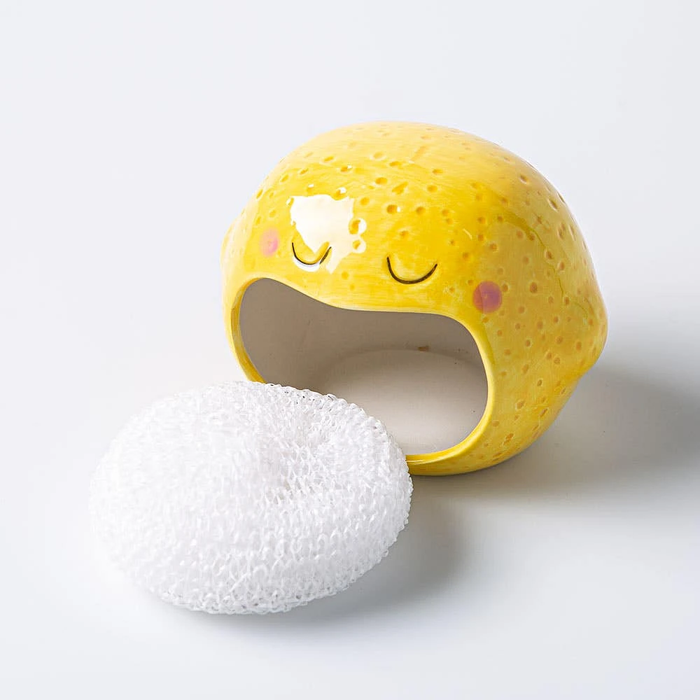 Boston Warehouse Scrubby 'Lemon' Ceramic Scrubby Holder