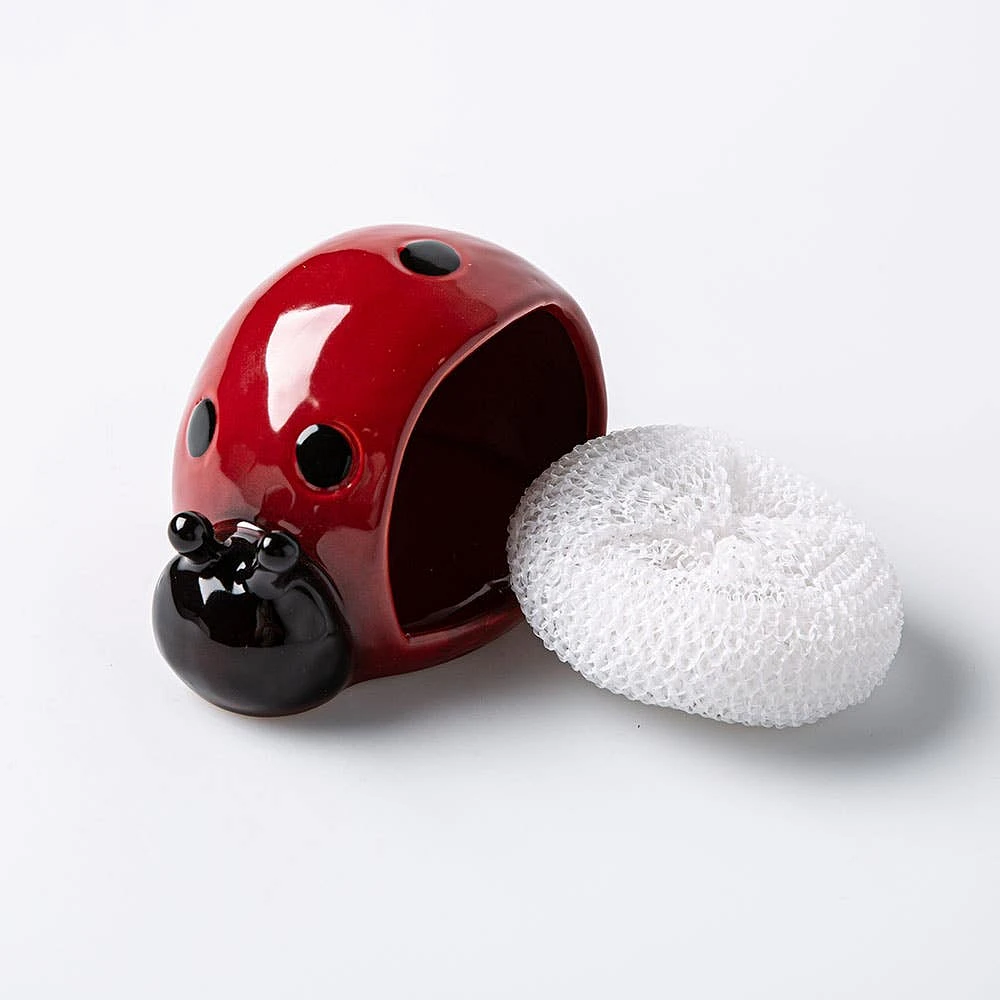 Boston Warehouse Scrubby 'Ladybug' Ceramic Scrubby Holder