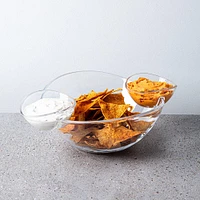 KSP Perch Chip and Dip Serving Bowl - Set of 3 (Clear)
