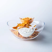 KSP Perch Chip and Dip Serving Bowl - Set of 3 (Clear)