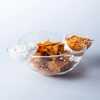 KSP Perch Chip and Dip Serving Bowl - Set of 3 (Clear)