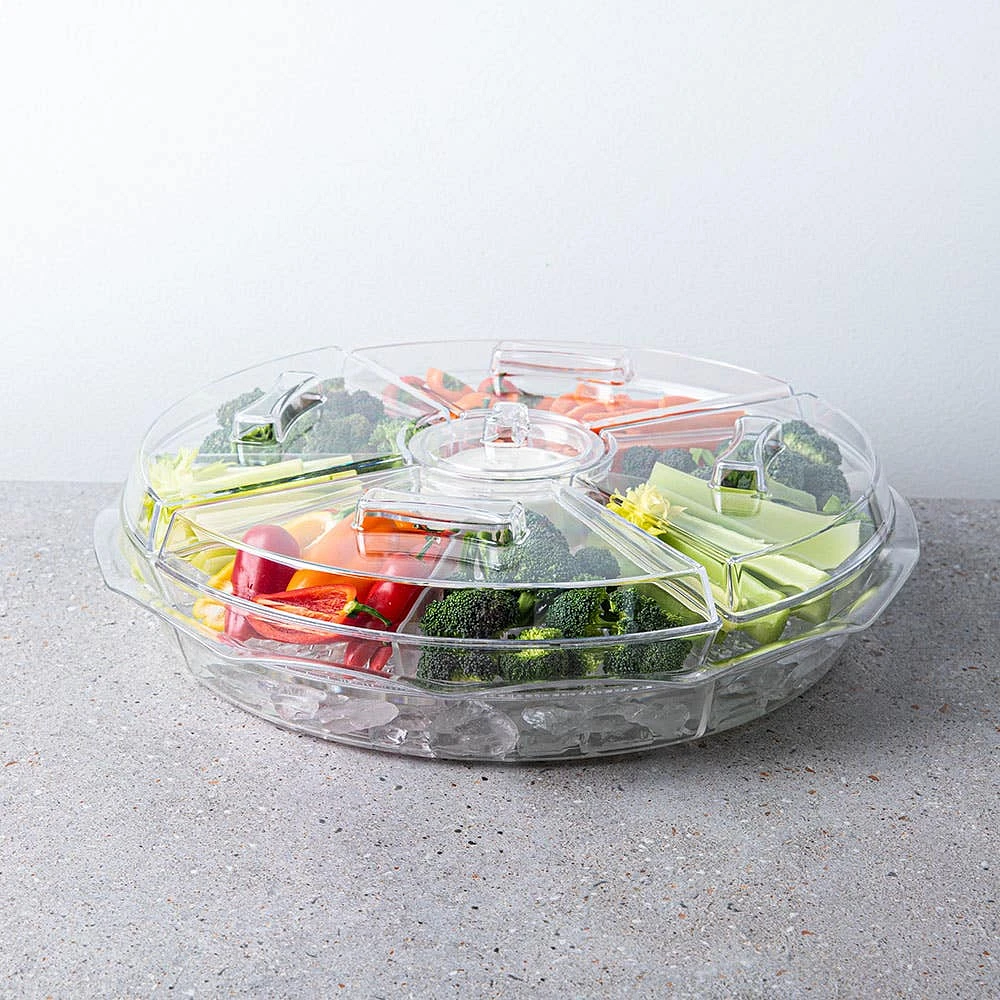 KSP Chill It 8-Section Tray - 16.5” x 16.5” x 4.5” (Clear)