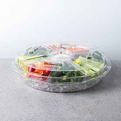 KSP Chill It 8-Section Tray - 16.5” x 16.5” x 4.5” (Clear)