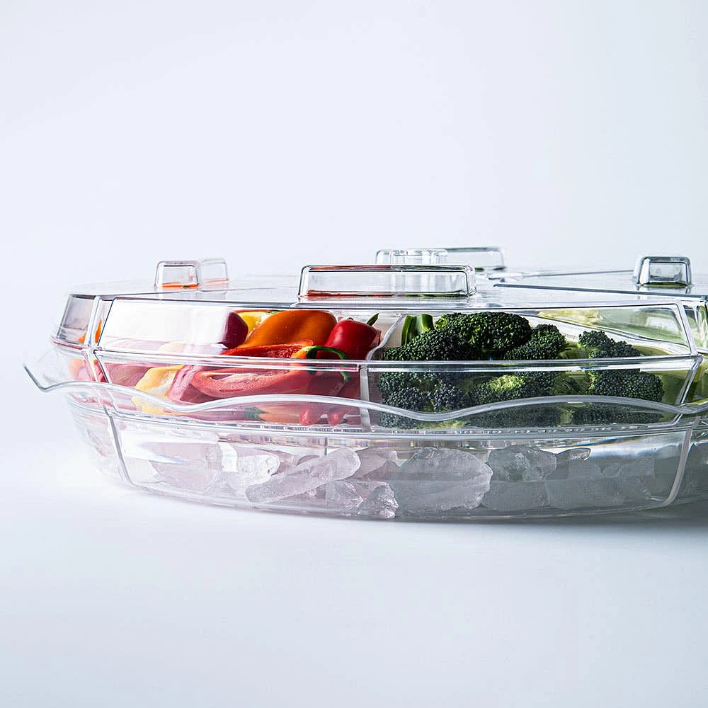 KSP Chill It 8-Section Tray - 16.5” x 16.5” x 4.5” (Clear)