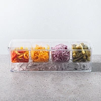KSP Chill It Condiment Tray 16” x 6.25” x 4.75" (Clear)