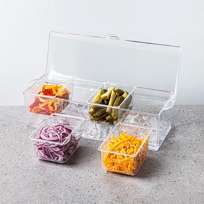 KSP Chill It Condiment Tray 16” x 6.25” x 4.75" (Clear)