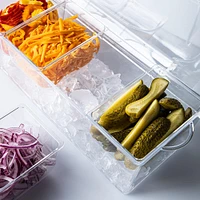 KSP Chill It Condiment Tray 16” x 6.25” x 4.75" (Clear)