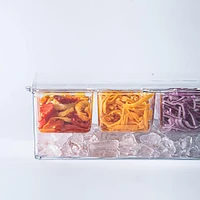 KSP Chill It Condiment Tray 16” x 6.25” x 4.75" (Clear)