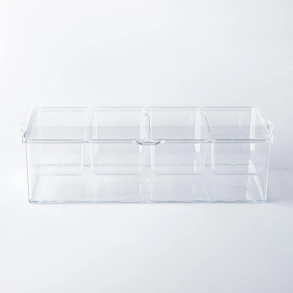KSP Chill It Condiment Tray 16” x 6.25” x 4.75" (Clear)