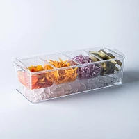 KSP Chill It Condiment Tray 16” x 6.25” x 4.75" (Clear)