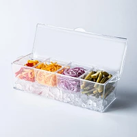 KSP Chill It Condiment Tray 16” x 6.25” x 4.75" (Clear)