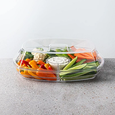 KSP Chill It 4-Section Tray - 15” x 11” x 4.5” (Clear)
