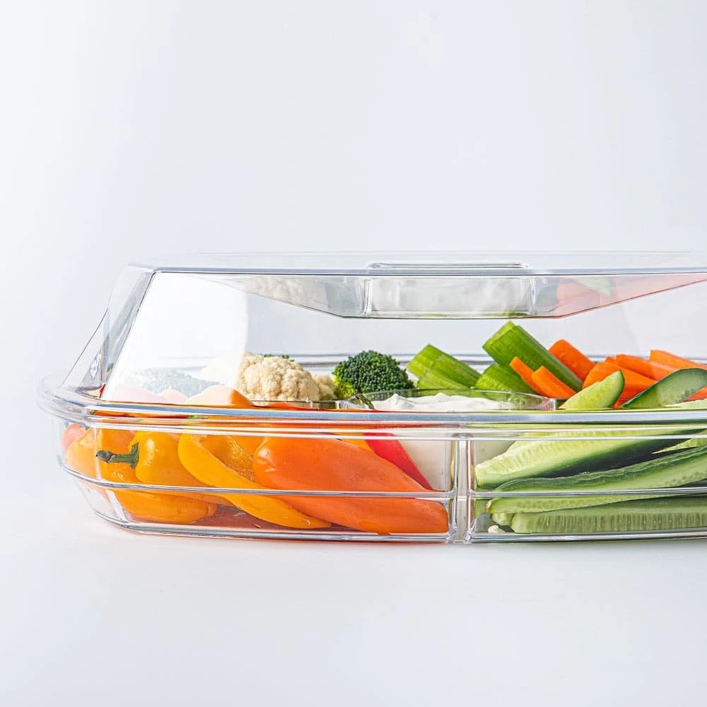 KSP Chill It 4-Section Tray - 15” x 11” x 4.5” (Clear)