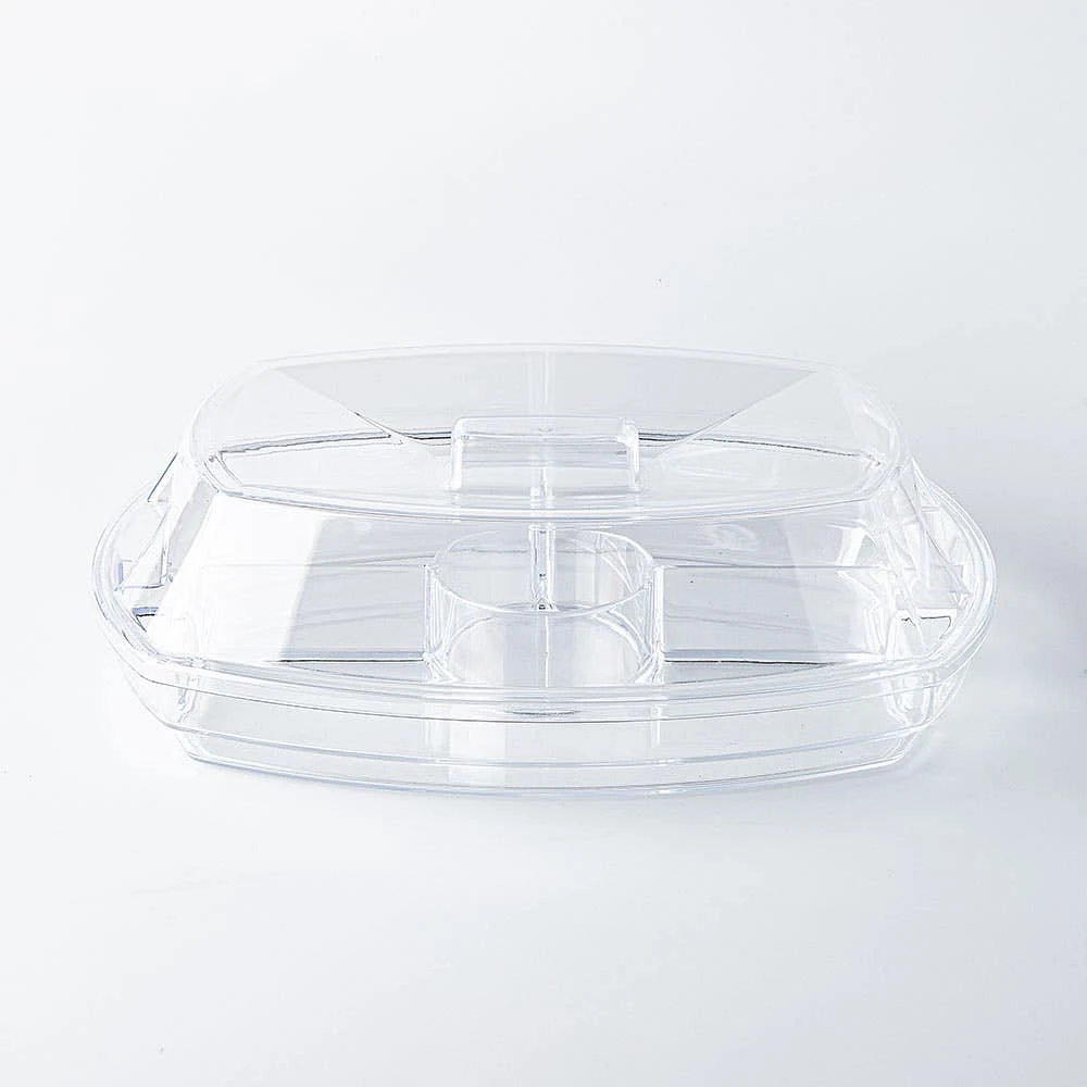 KSP Chill It 4-Section Tray - 15” x 11” x 4.5” (Clear)