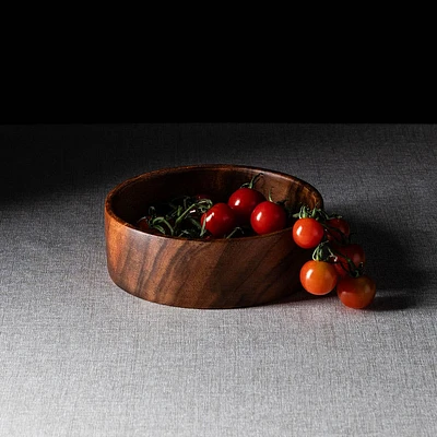 KSP Tala Acacia Wood Round Straight Bowl Small 15 x 15 x 5 cm
