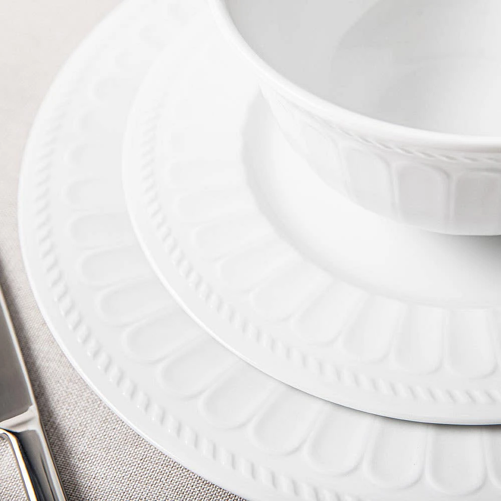 KSP Petal Porcelain Dinnerware - Set of 16 (White)