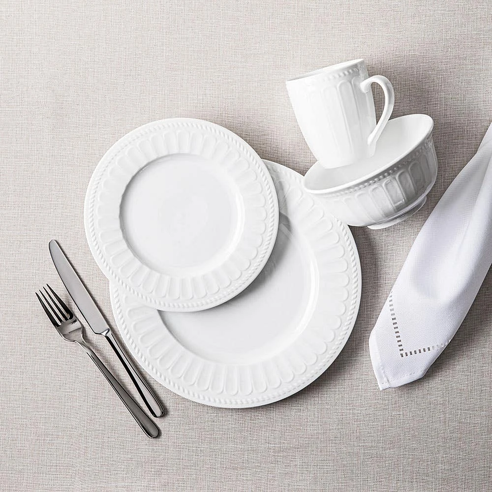 KSP Petal Porcelain Dinnerware - Set of 16 (White)