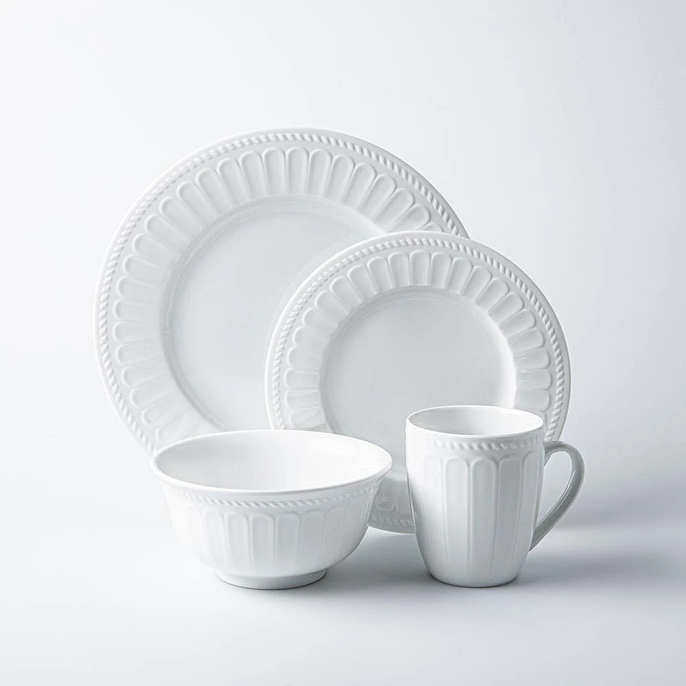 KSP Petal Porcelain Dinnerware - Set of 16 (White)