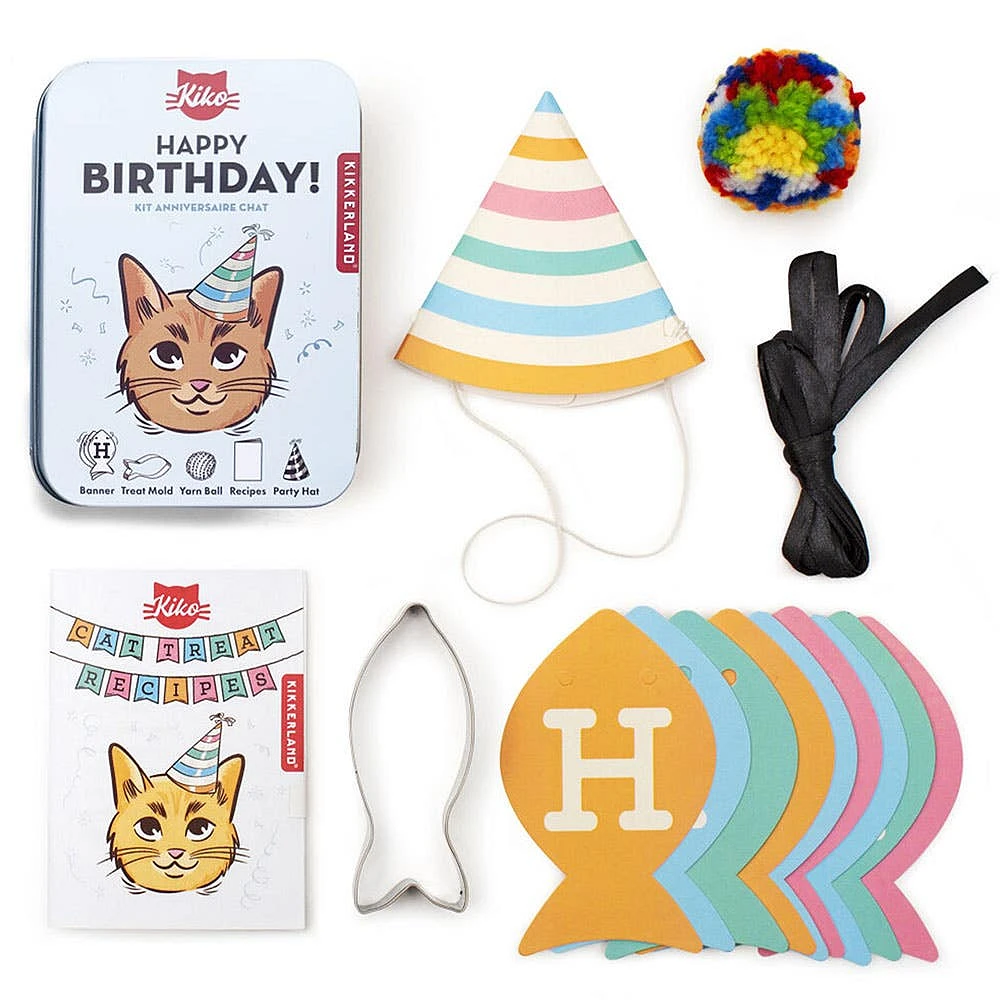 Kikkerland Tin 'Kiko' Happy Birthday Cat