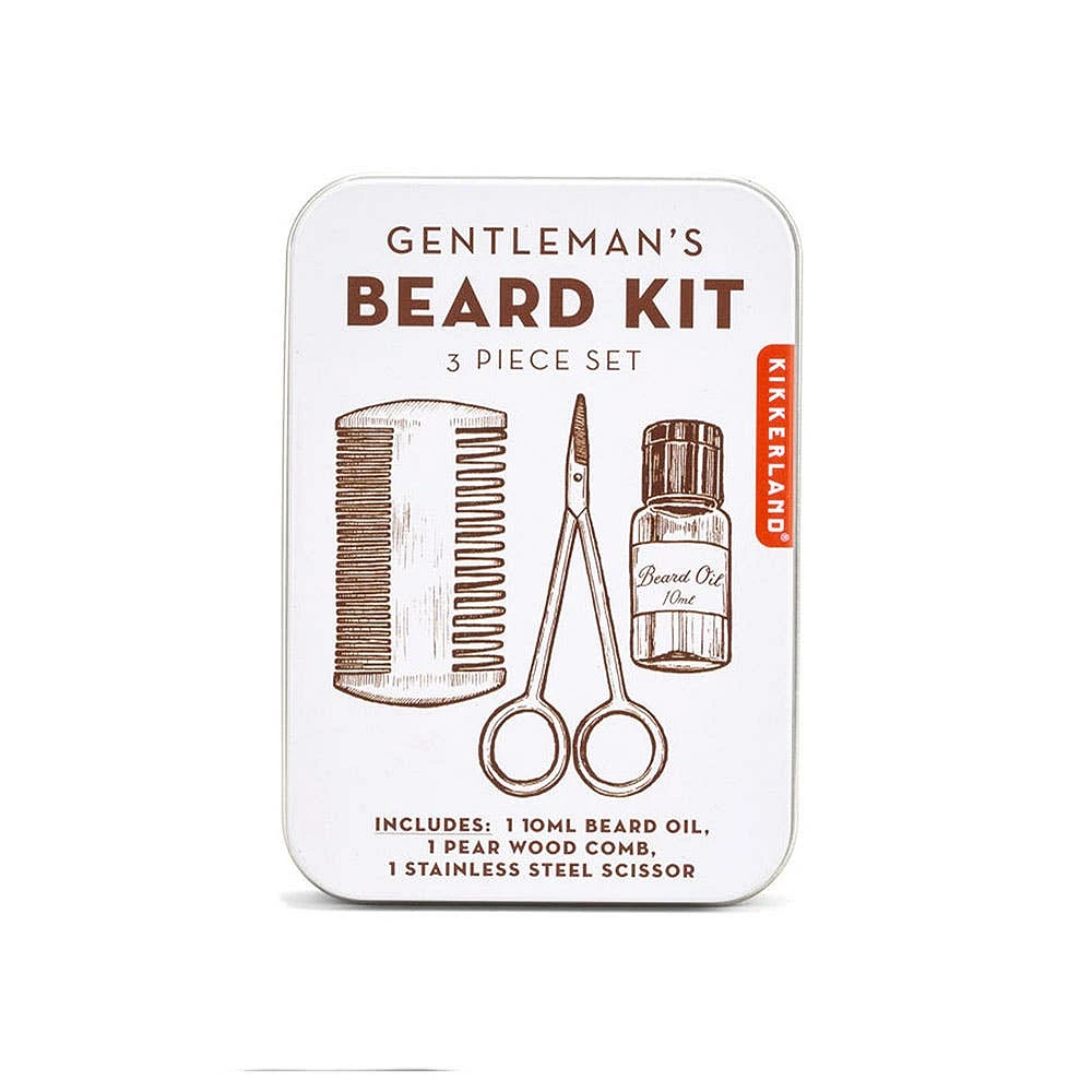 Kikkerland Tin Gentlemans Beard Kit