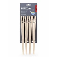 Kikkerland Ez Chopsticks - Set of 4 (Wood)