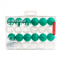 Kikkerland Fairway Golf Ball Resuable Ice Cube Set of 24 (Green/White)