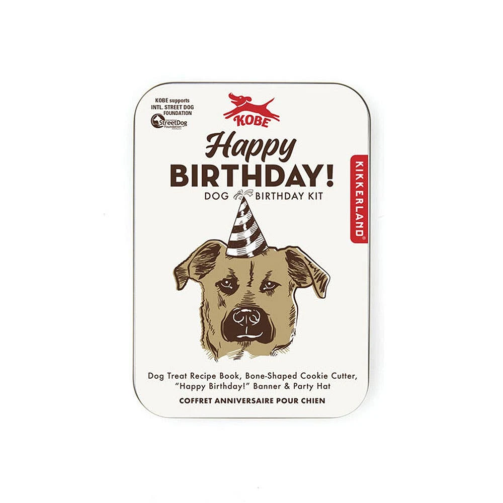 Kikkerland Tin 'Kobe' Happy Birthday Dog