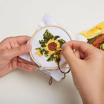 Kikkerland Cross Stitch 'Sunflower' Mini Embroidery Kit