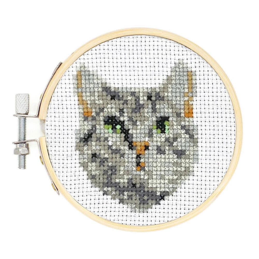 Kikkerland Cross Stitch 'Cat' Mini Embroidery Kit