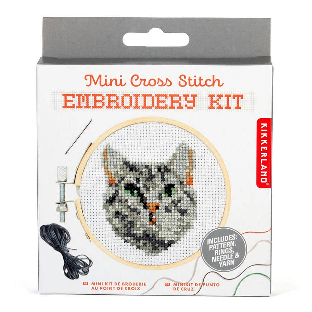 Kikkerland Cross Stitch 'Cat' Mini Embroidery Kit