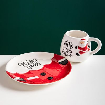 KSP Christmas Treat 'Cookies For Santa' Ceramic Plate & Mug Combo