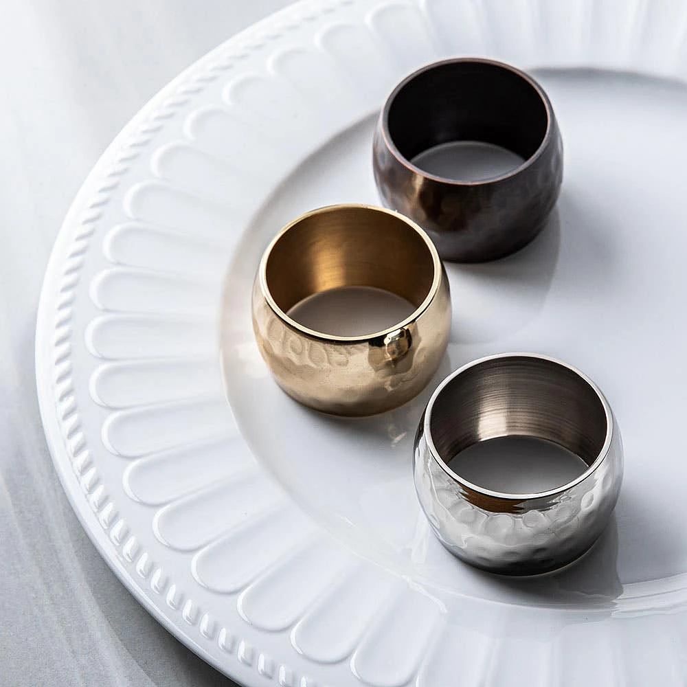 KSP Gather & Dine 'Hammered' Napkin Ring (Nickel)