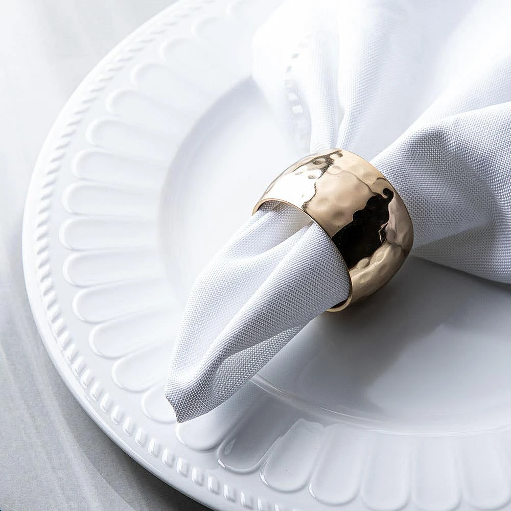 KSP Gather & Dine 'Hammered' Napkin Ring (Shiny Brass)