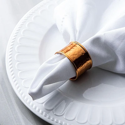 KSP Gather & Dine 'Hammered Duo' Napkin Ring (Rose Gold)